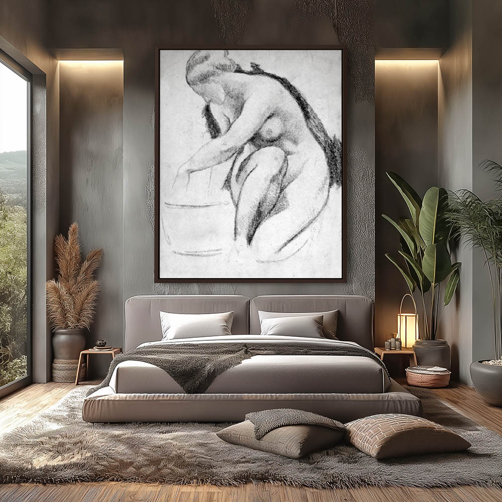 Seated Female Nude Washing Herself - Image 3