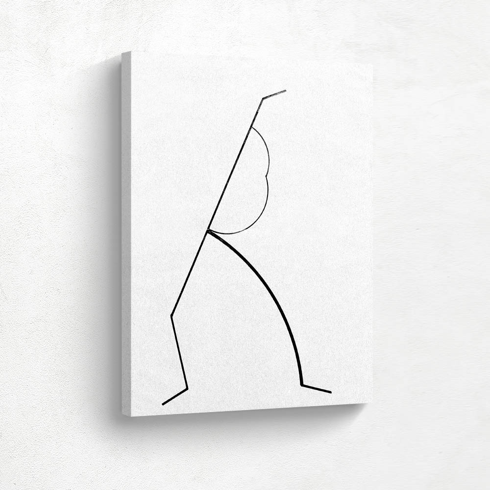 Analytic drawing after photos of the dancing Palucca, Upward striving supported on simple curved