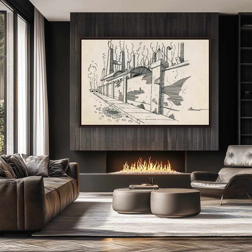 Factory smokestacks behind the wall - Image 3