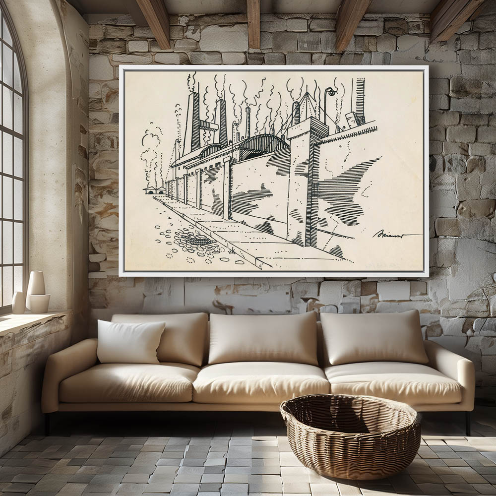 Factory smokestacks behind the wall - Image 4