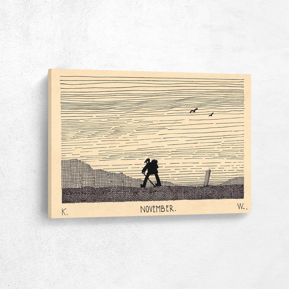 Wanderer and Two Birds in the Sky