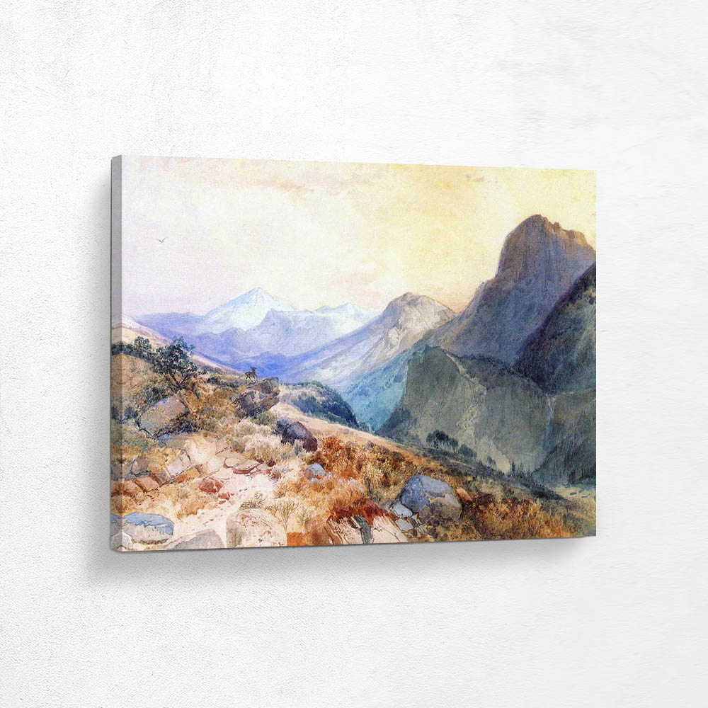 A Deer in a Mountain Landscape