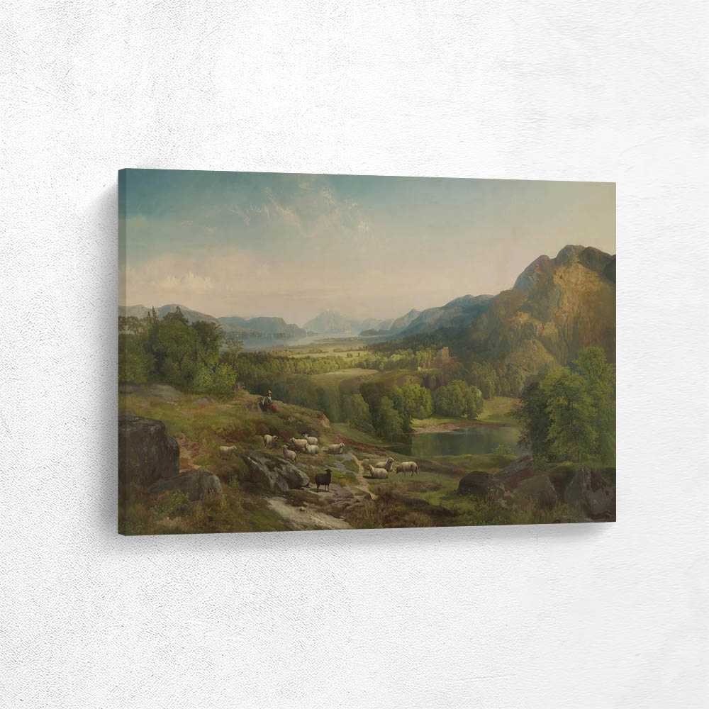 Shepherdess Watching her Flock