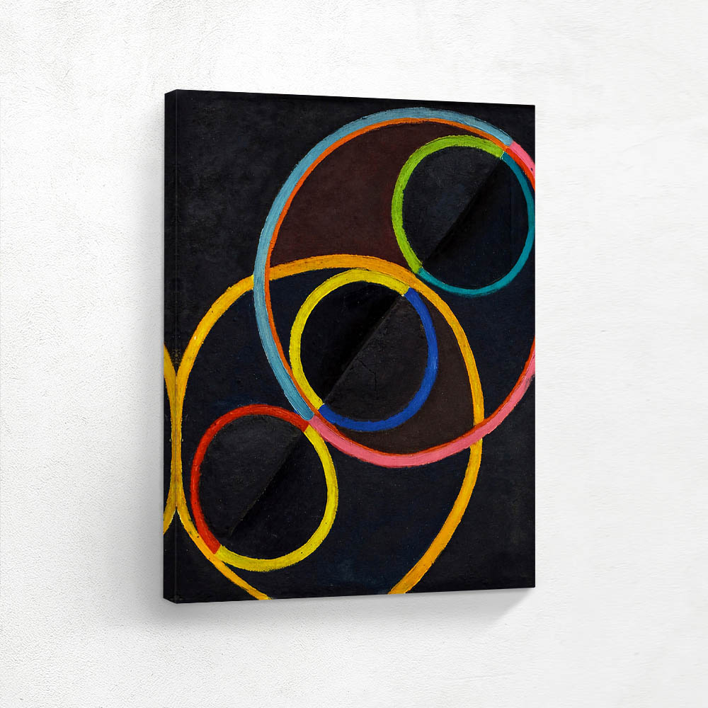 Black relief with colored circles Black relief with colored circles