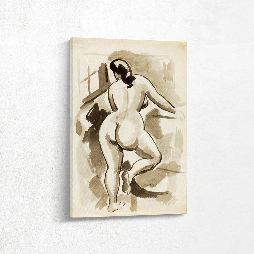 Back View of Standing Female Nude