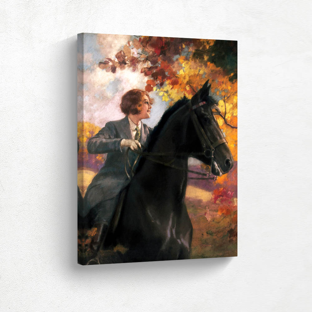 Woman on Horseback in Autumn