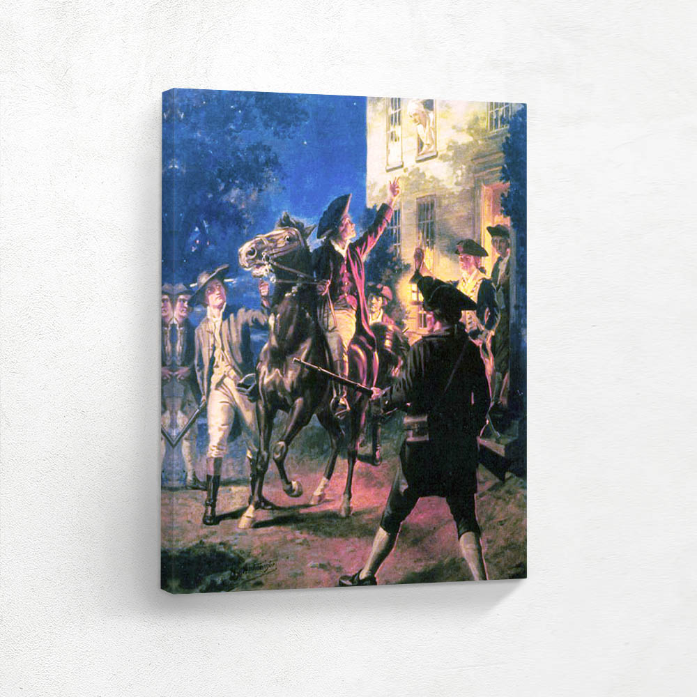 Paul Revere arousing Hancock and Adams