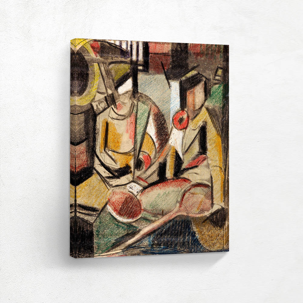 Abstract–Two Women with Tennis Racquets