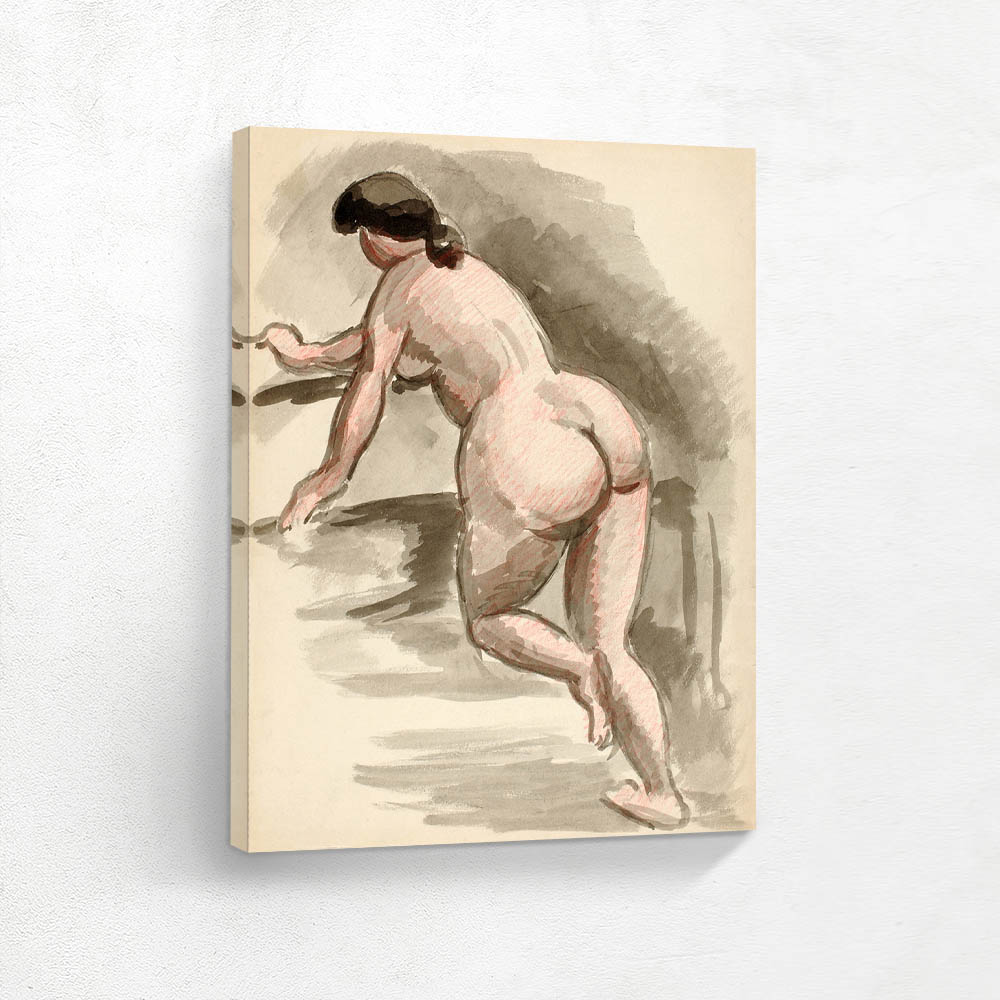 Female Nude Leaning on Left Knee