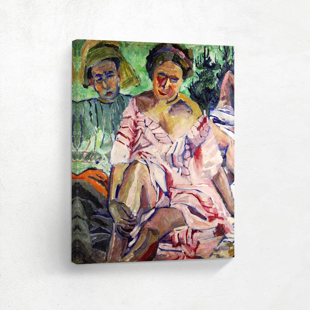 Two figures Woman in Pink