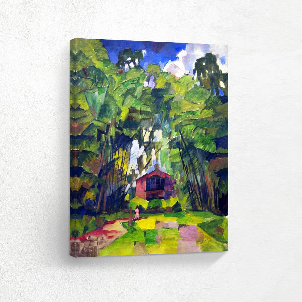 Landscape with a red house