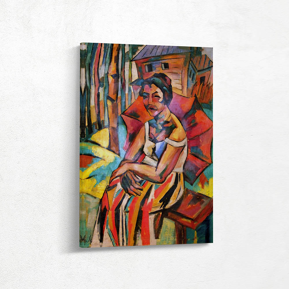 Woman with a Red Umbrella