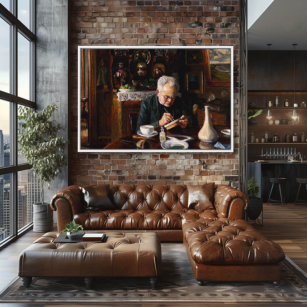 Interior with the artists father - Image 4