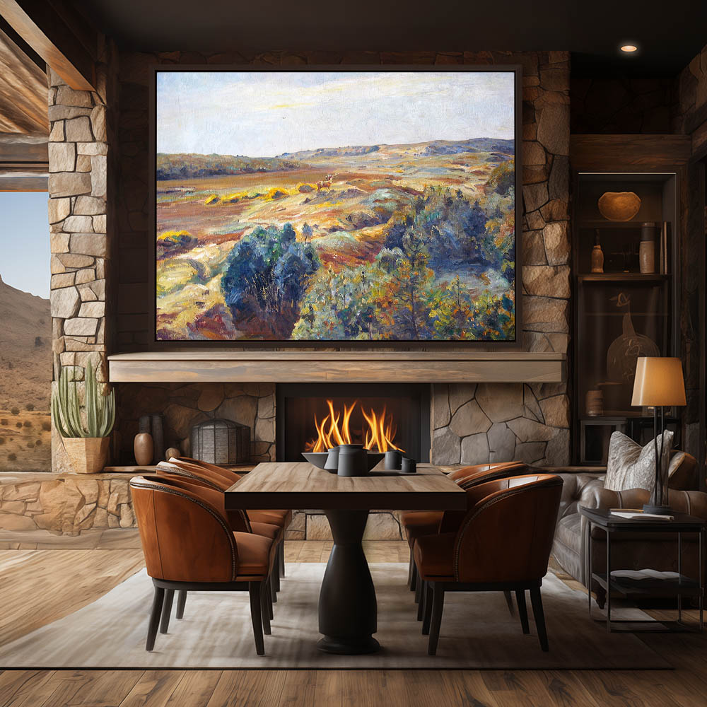 Landscape with Elk and Hills - Image 3