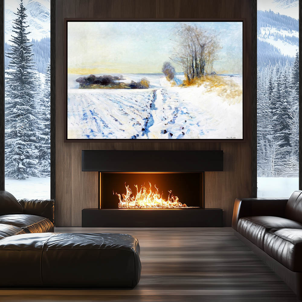 Winter scenery with snow covered fields in sunlight - Image 3