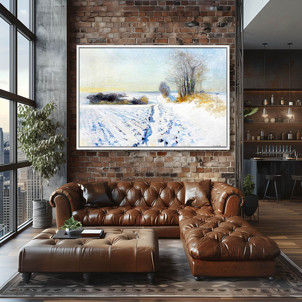 Winter scenery with snow covered fields in sunlight - Image 4