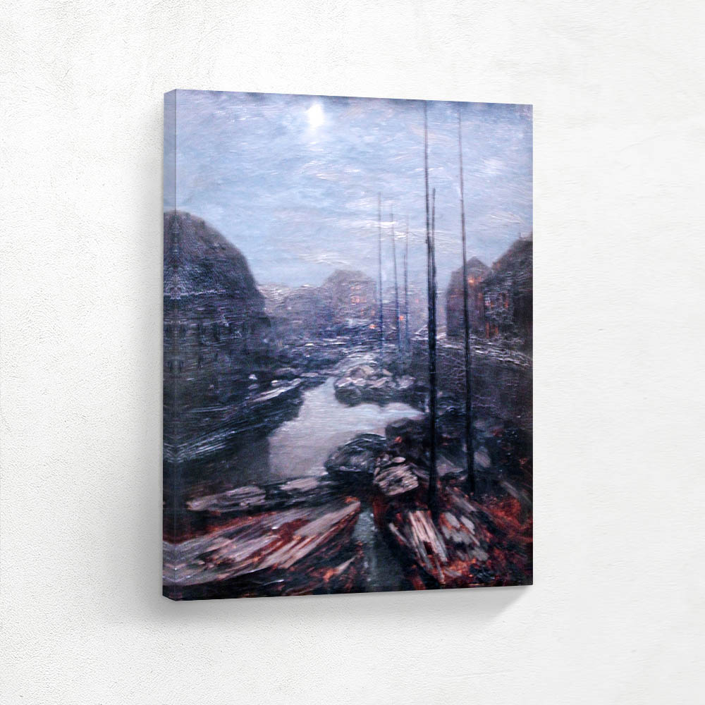 Moonlight over the Friedrichsgracht in old Berlin