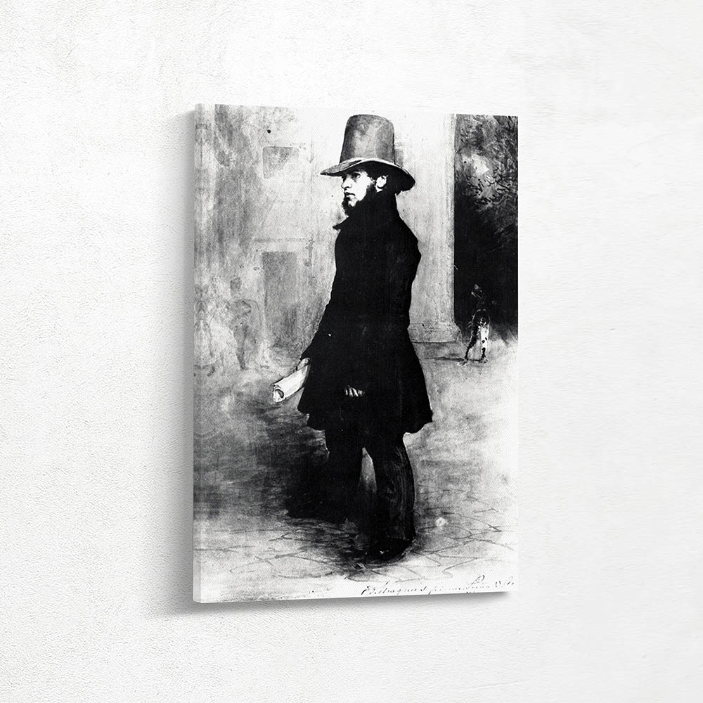 Adolph von Menzel with Biedermeier hat