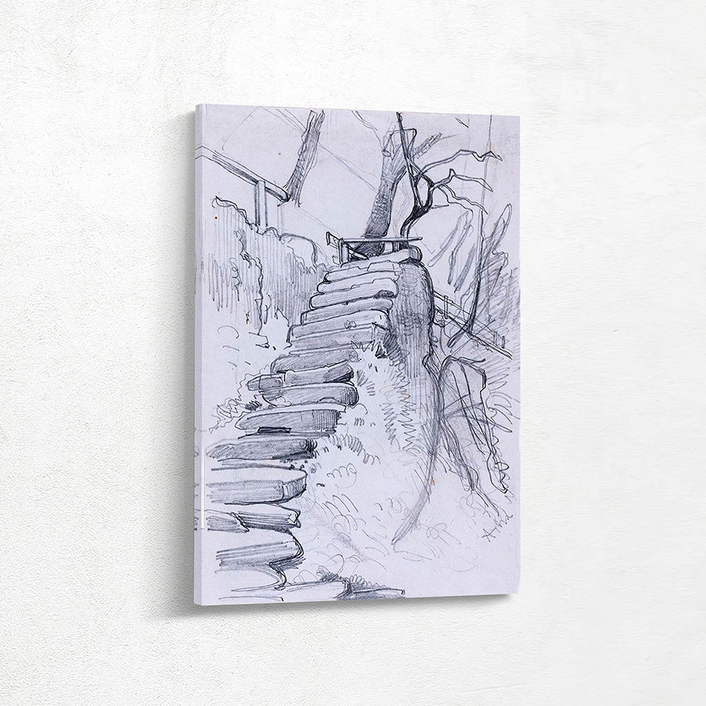 Flight of Stone Steps in a Garden
