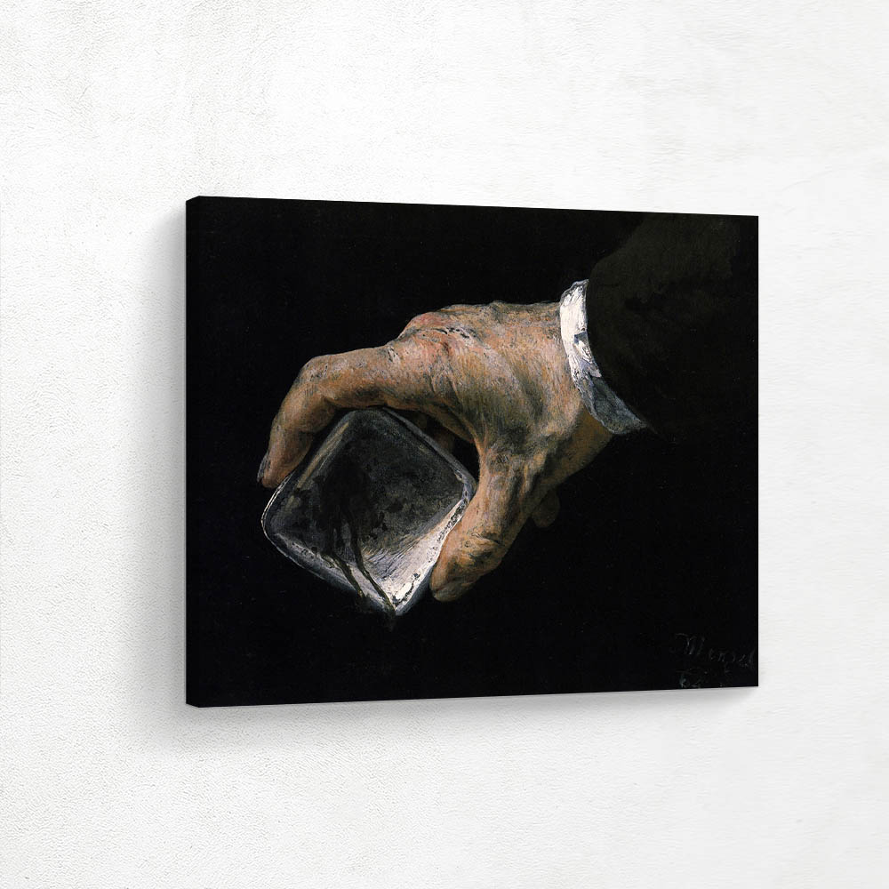 Menzels right hand with paint bowl