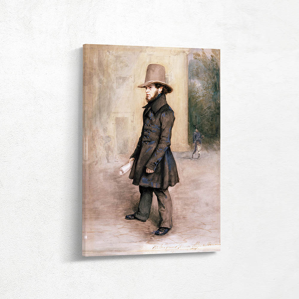 Adolph von Menzel with Biedermeier Hat