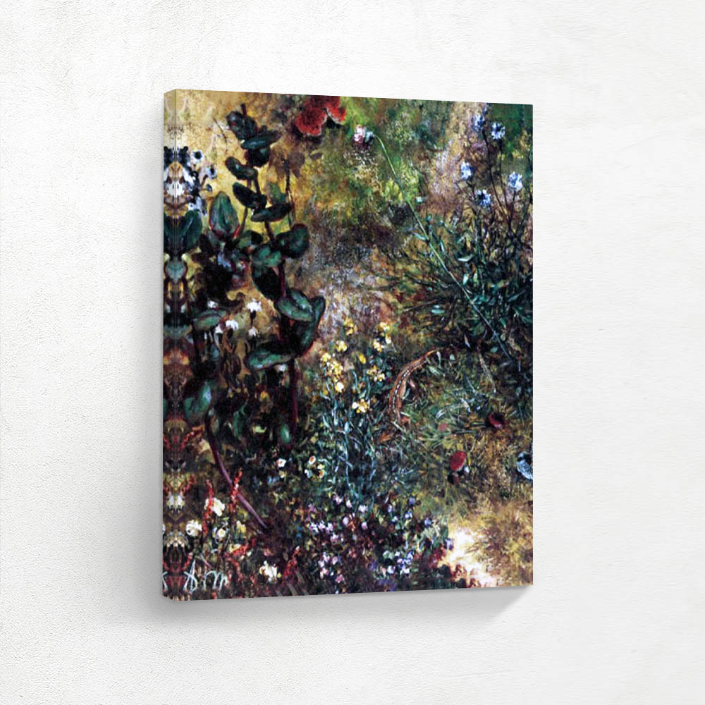 Forest floor with a lizard
