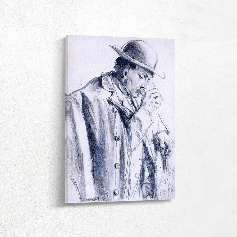 A Man Drinking