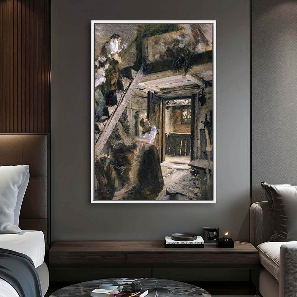 Staircase in a farmhouse with figurative staffage - Image 4