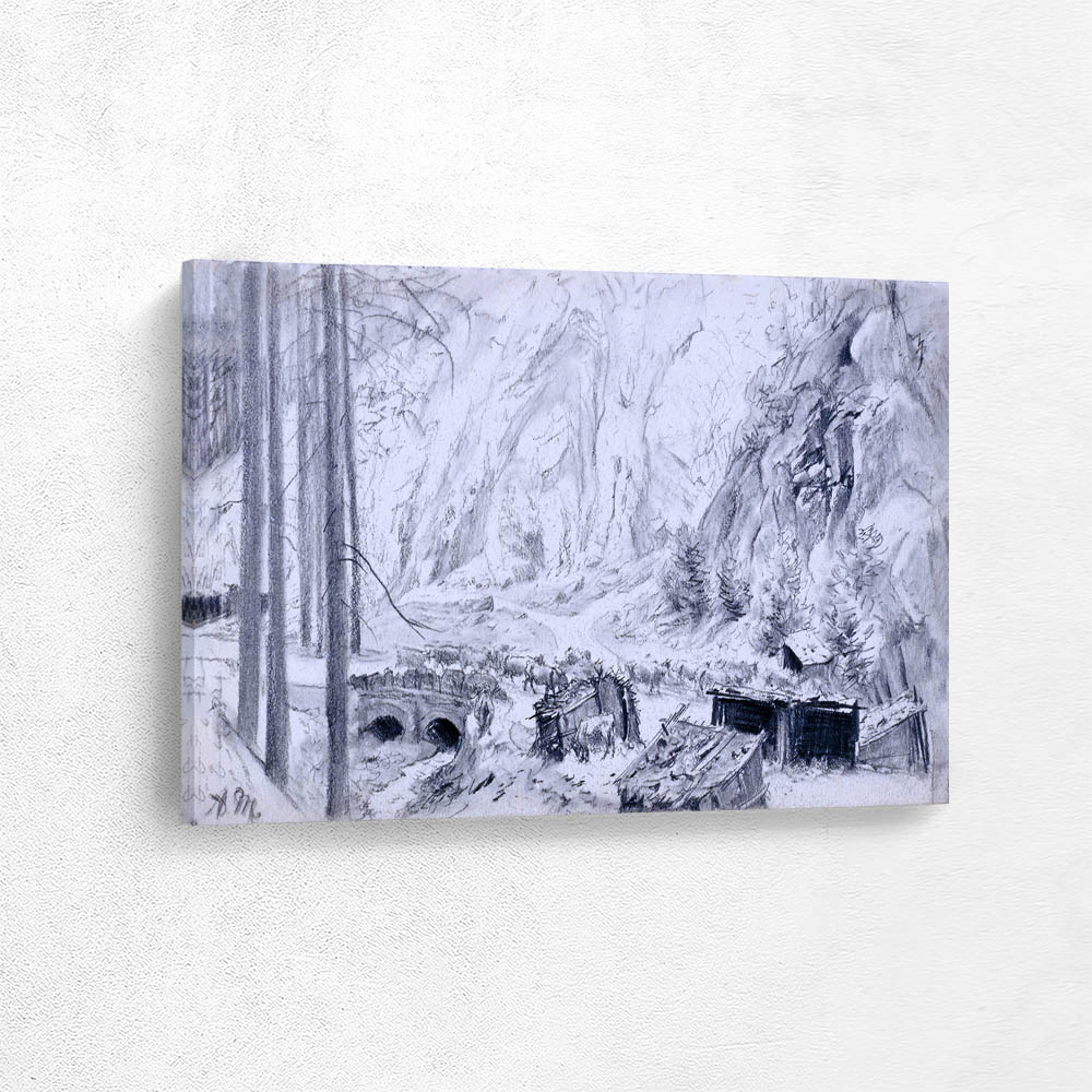 Landscape with Mountains and Cows