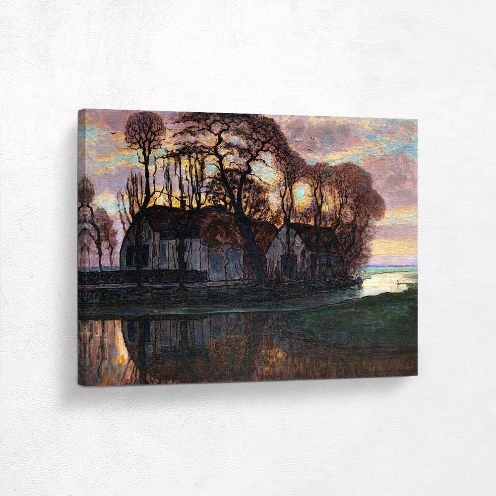 Farm Near Duivendrecht, in the Evening