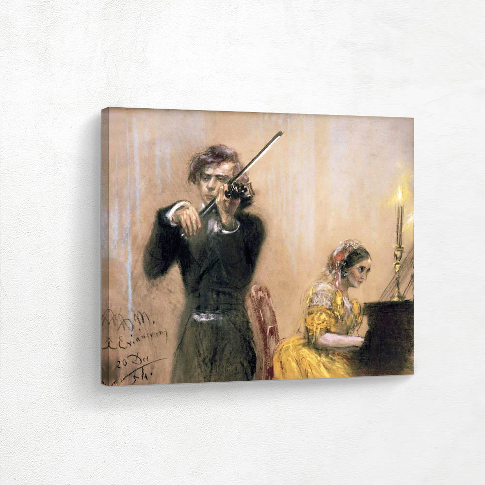 Clara Schumann and Joseph Joachim make music