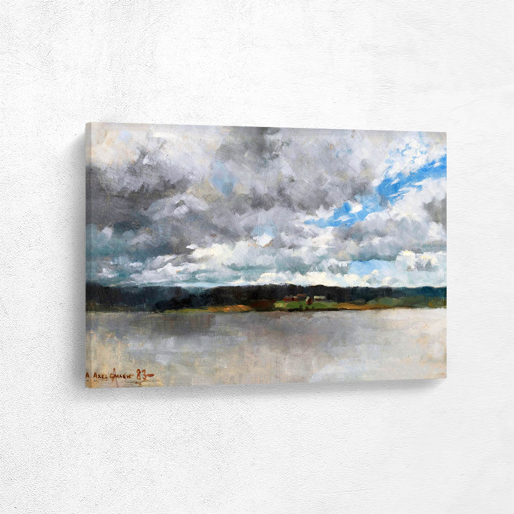 Rain Clouds over a Lake Landscape