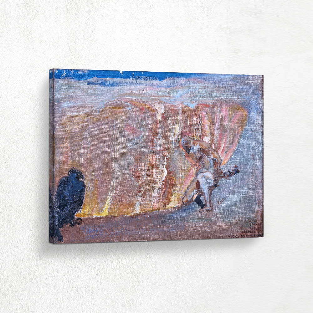 Chained Man and Eagle Legend of Prometheus