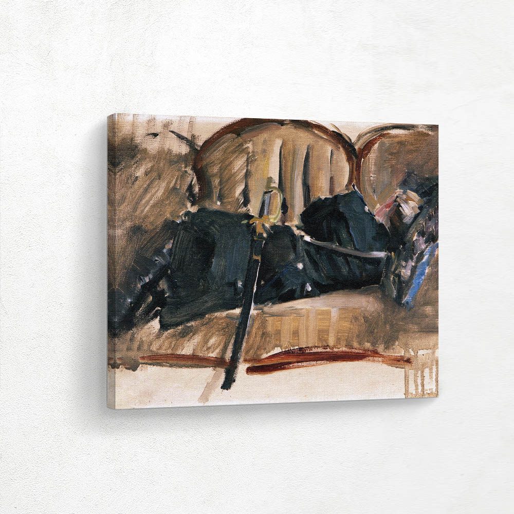 Man Laying on Sofa with a Sword