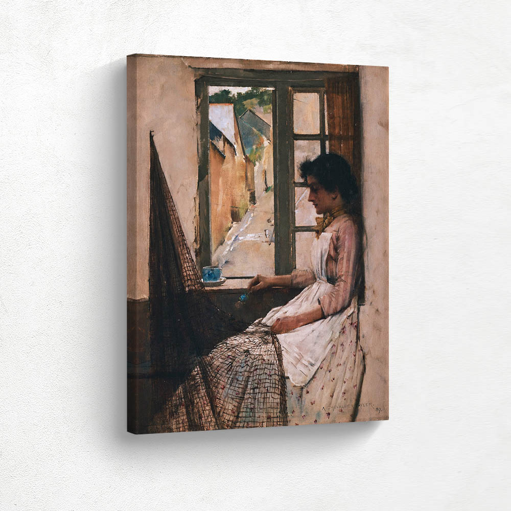 Woman sitting by the window