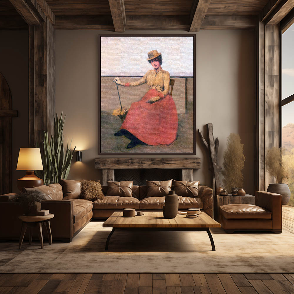Elegant Woman Sitting with a Umbrella - Image 3
