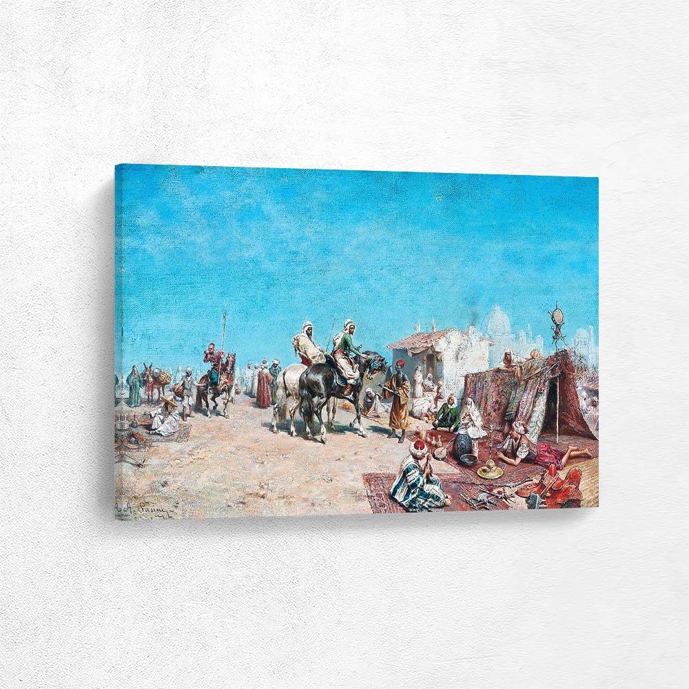 Arab Merchants at a Market by the City Walls