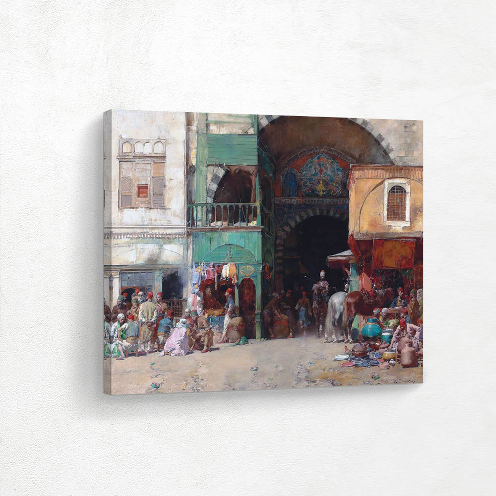 Marketplace At The Entrance To A Bazaar Constantinople