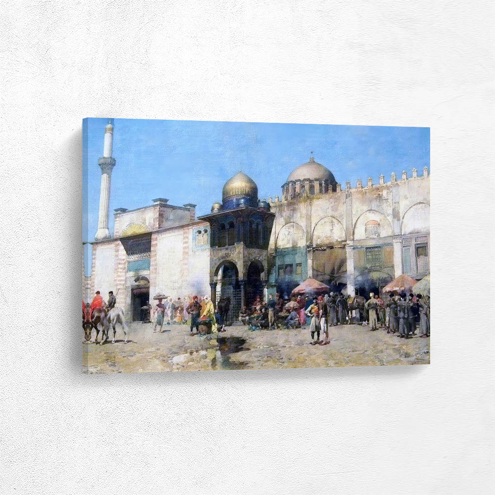 Gathering in Front of the Mosque