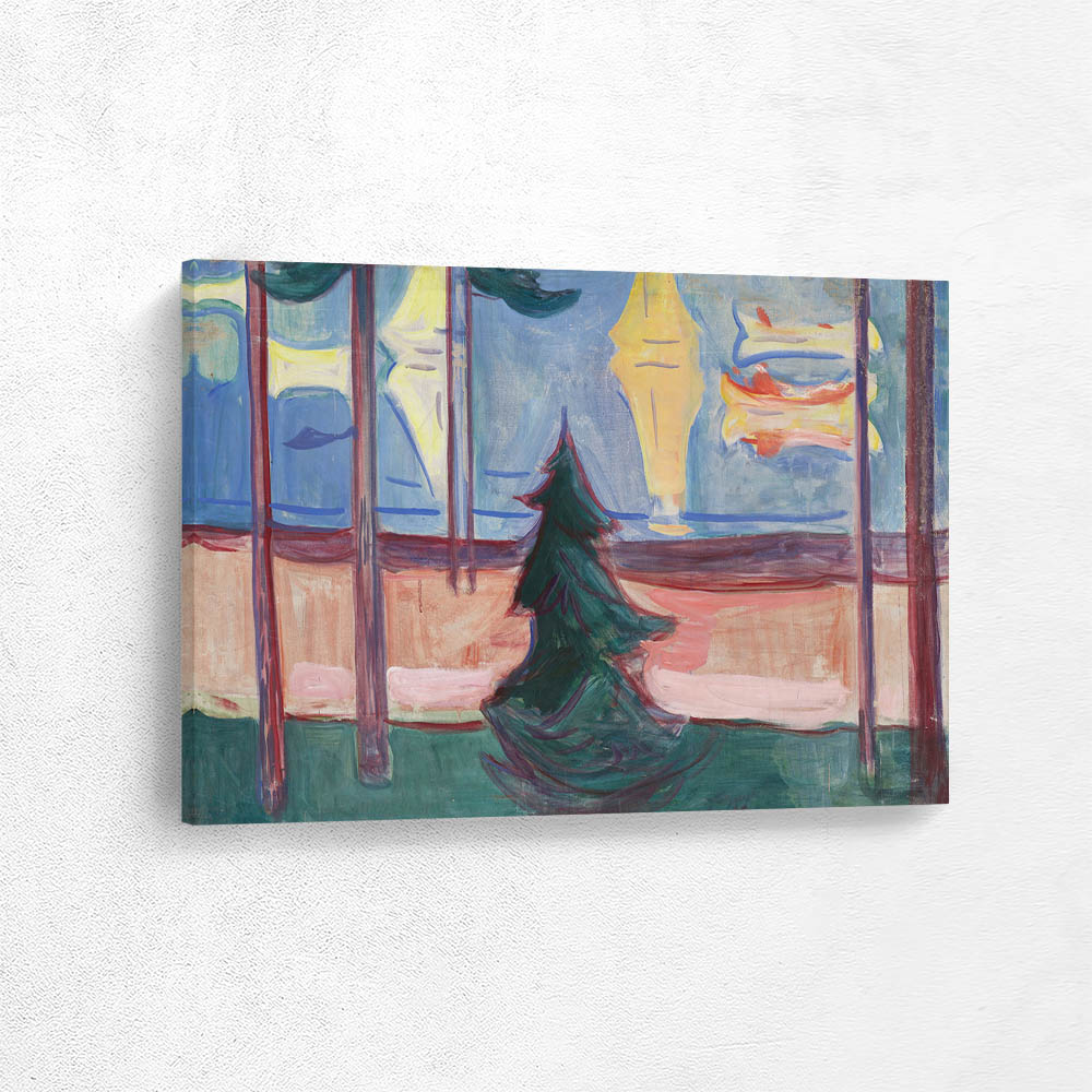 Beach Landscape with Trees and Boats 