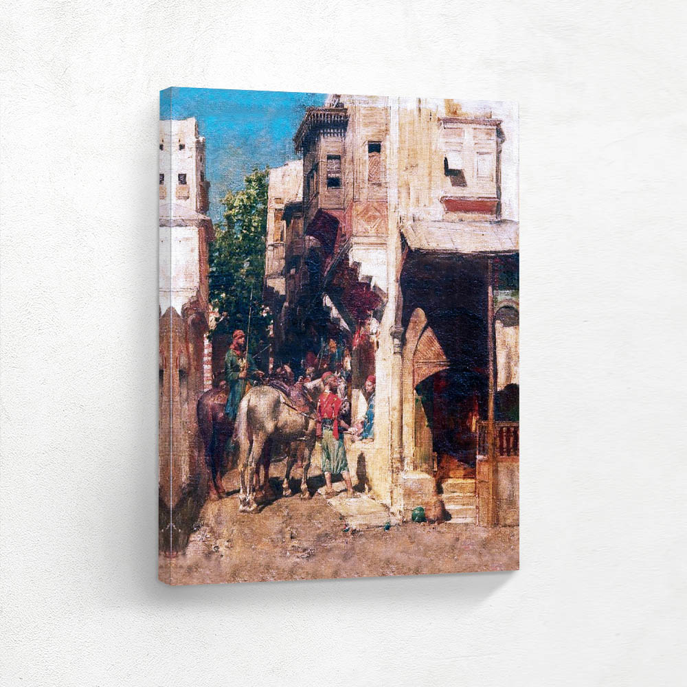 Figures and Horses in a City Street