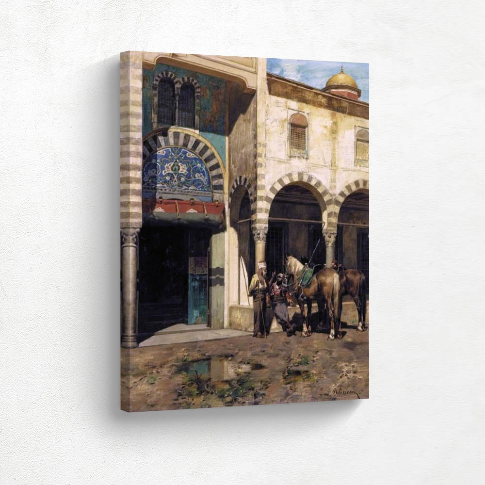 A Rest Outside Of The Mosque