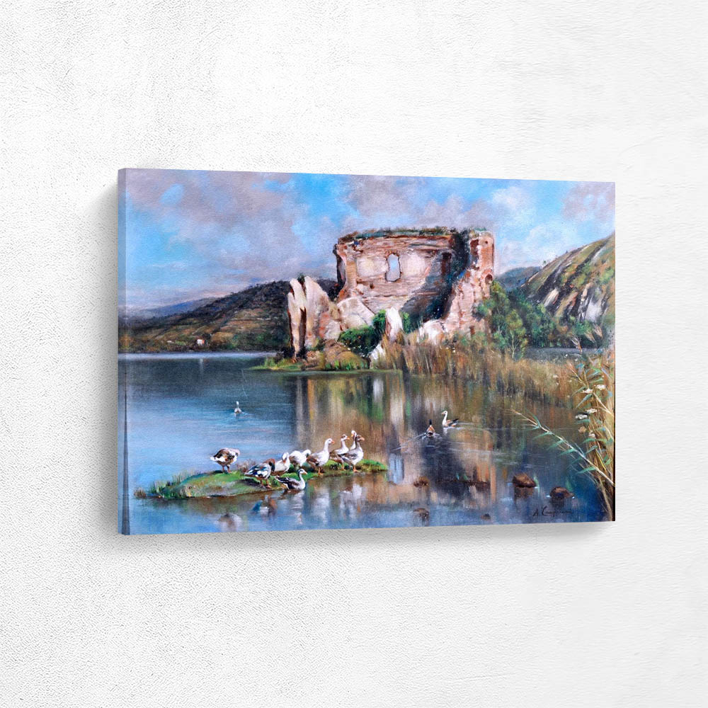 Ducks in Lake Avernus and the Temple of Apollo