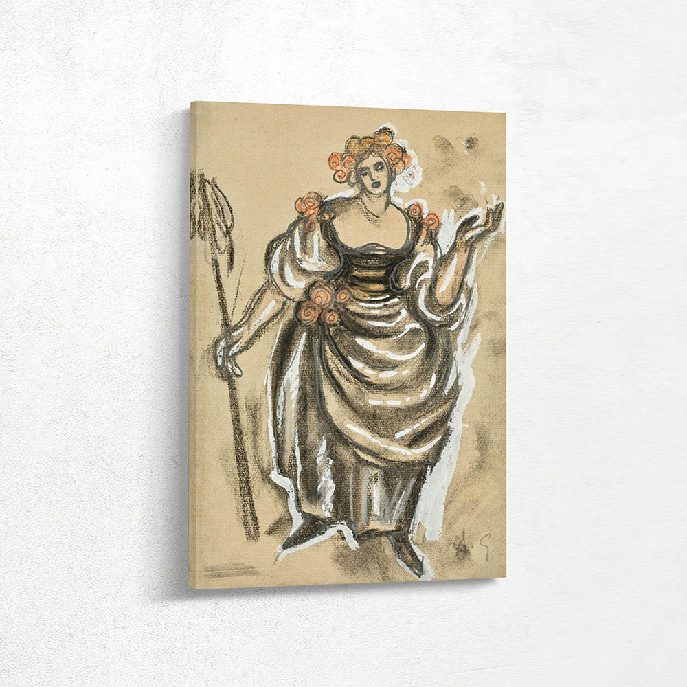 Costume Design for a Peasant Girl in Les Tentations de la Bergère