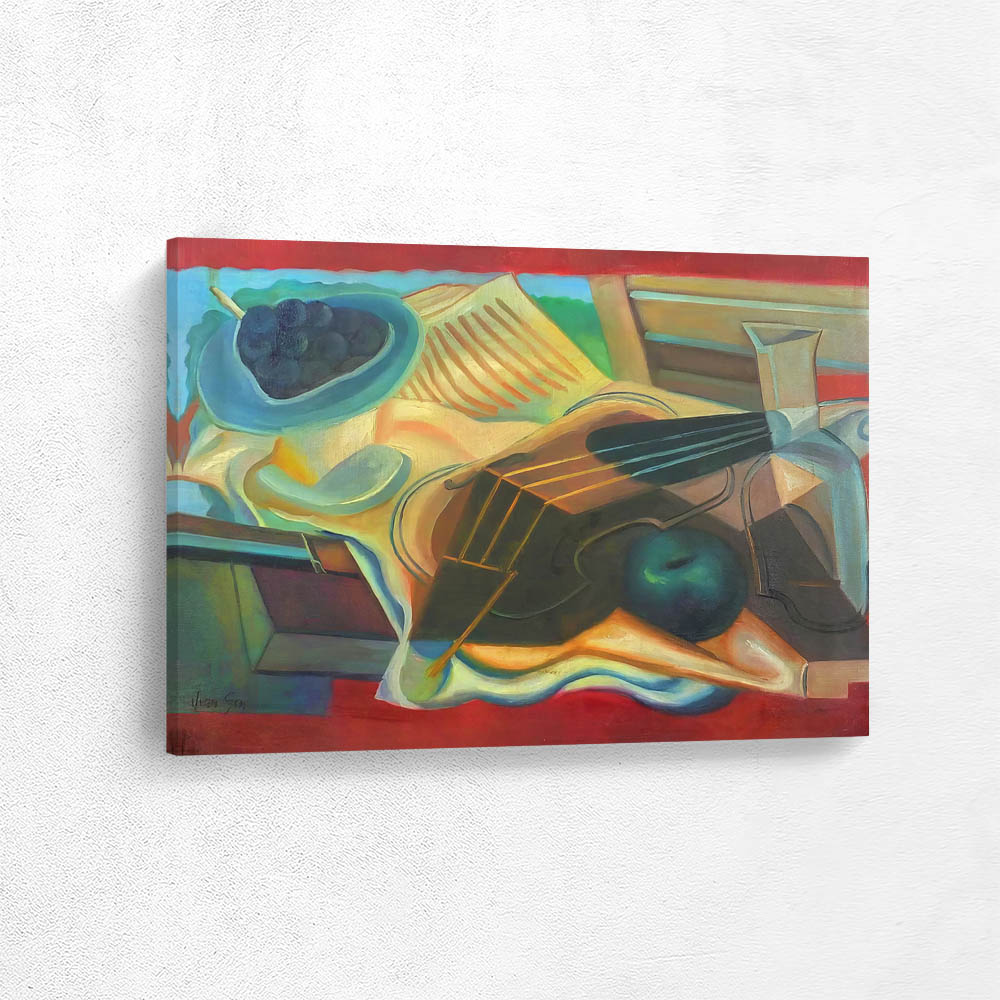 Surreal still life with a guitar