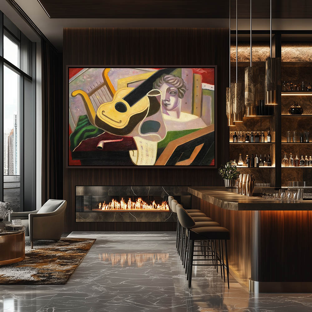 Still life with guitar and bust - Image 3