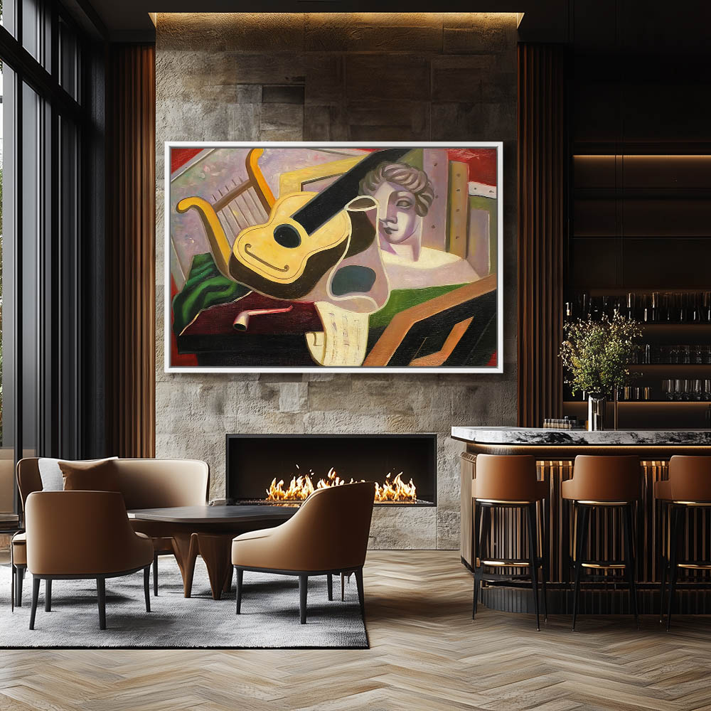 Still life with guitar and bust - Image 4