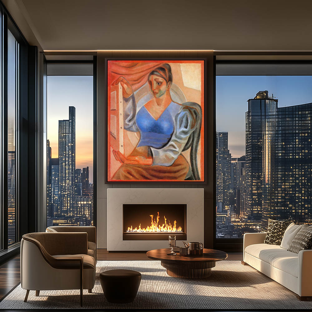 Woman with a painting - Image 3