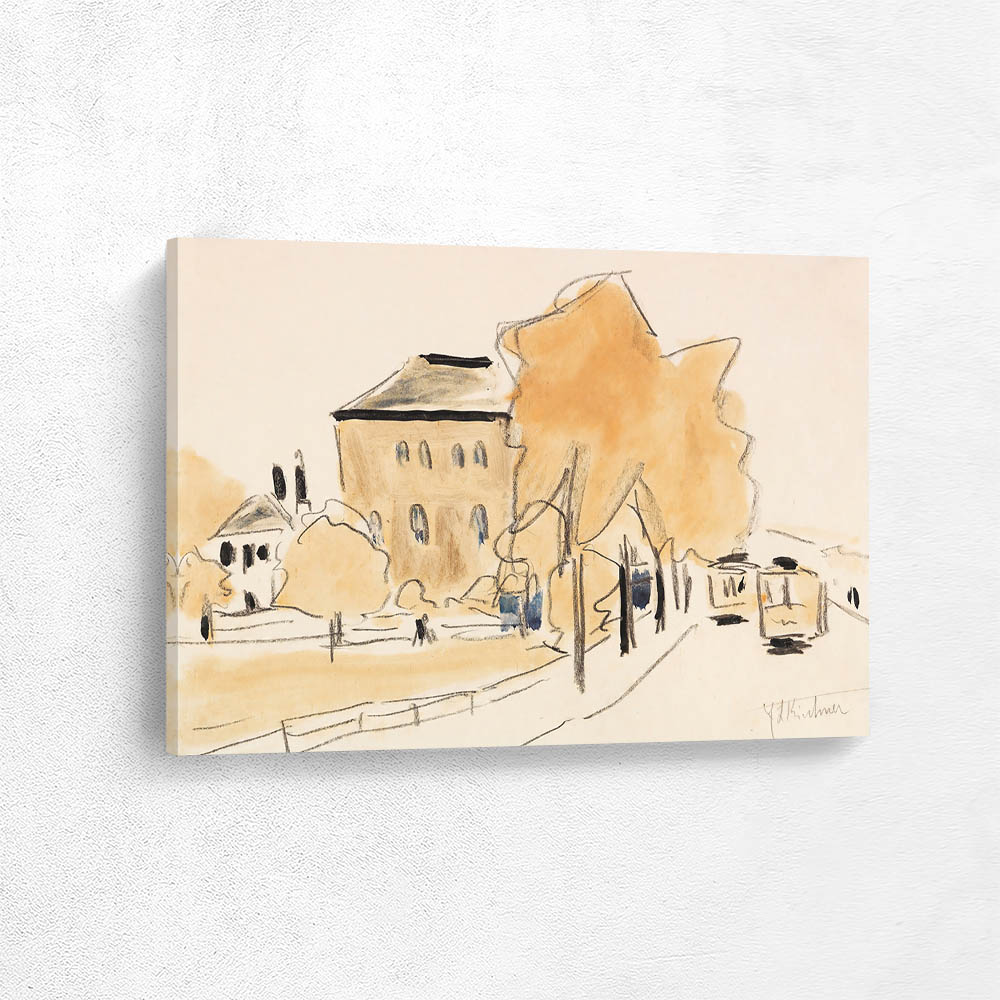 Cityscape with two trams