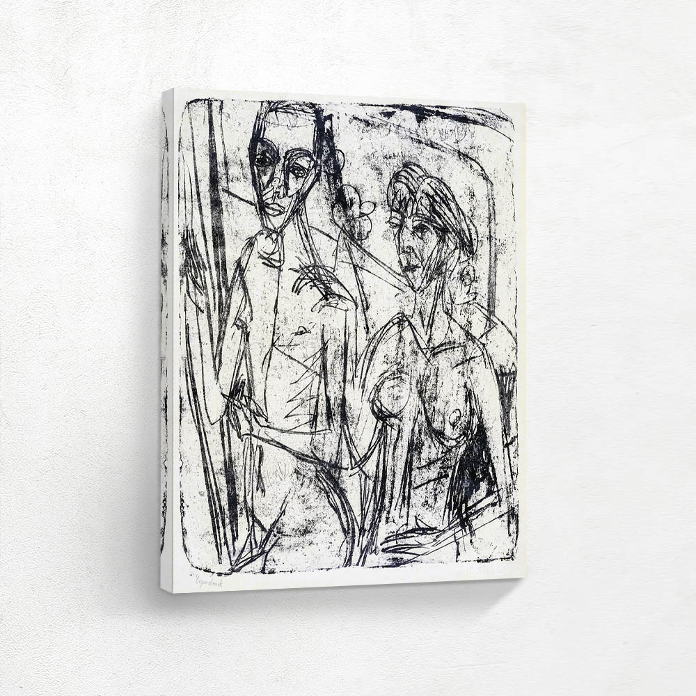 Couple in Room, Nude Man with Woman